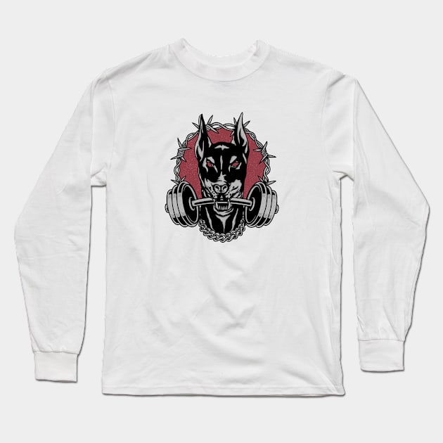 Dober Barbell Long Sleeve T-Shirt by Vinch Design